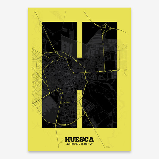 Huesca Map V02 Night / Frame / Yes