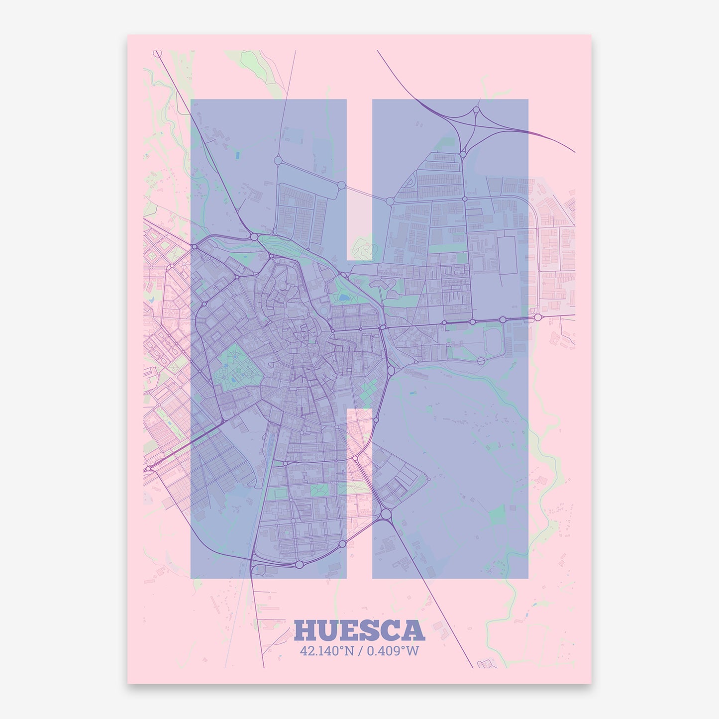 Huesca Map V02 Nursery / No Frame / No