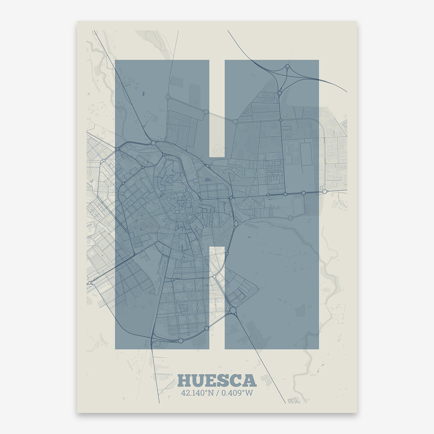 Huesca Map V02 Seaside / No Frame / No