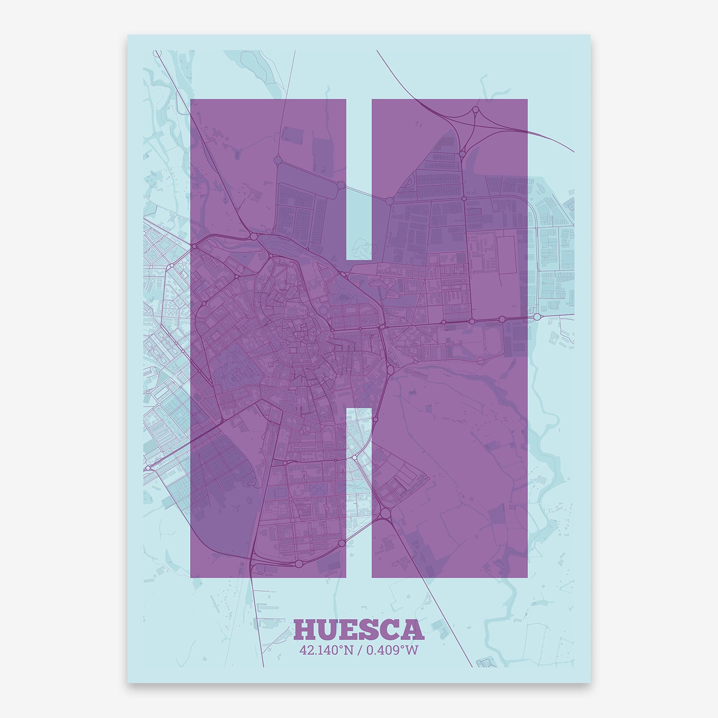 Huesca Map V02 Shabby / No Frame / No