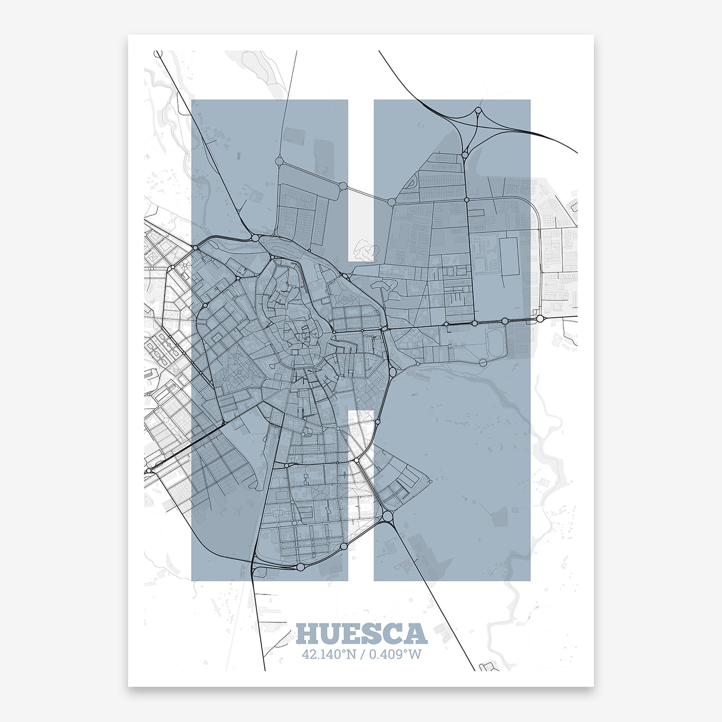 Huesca Map V02 Urban / No Frame / No