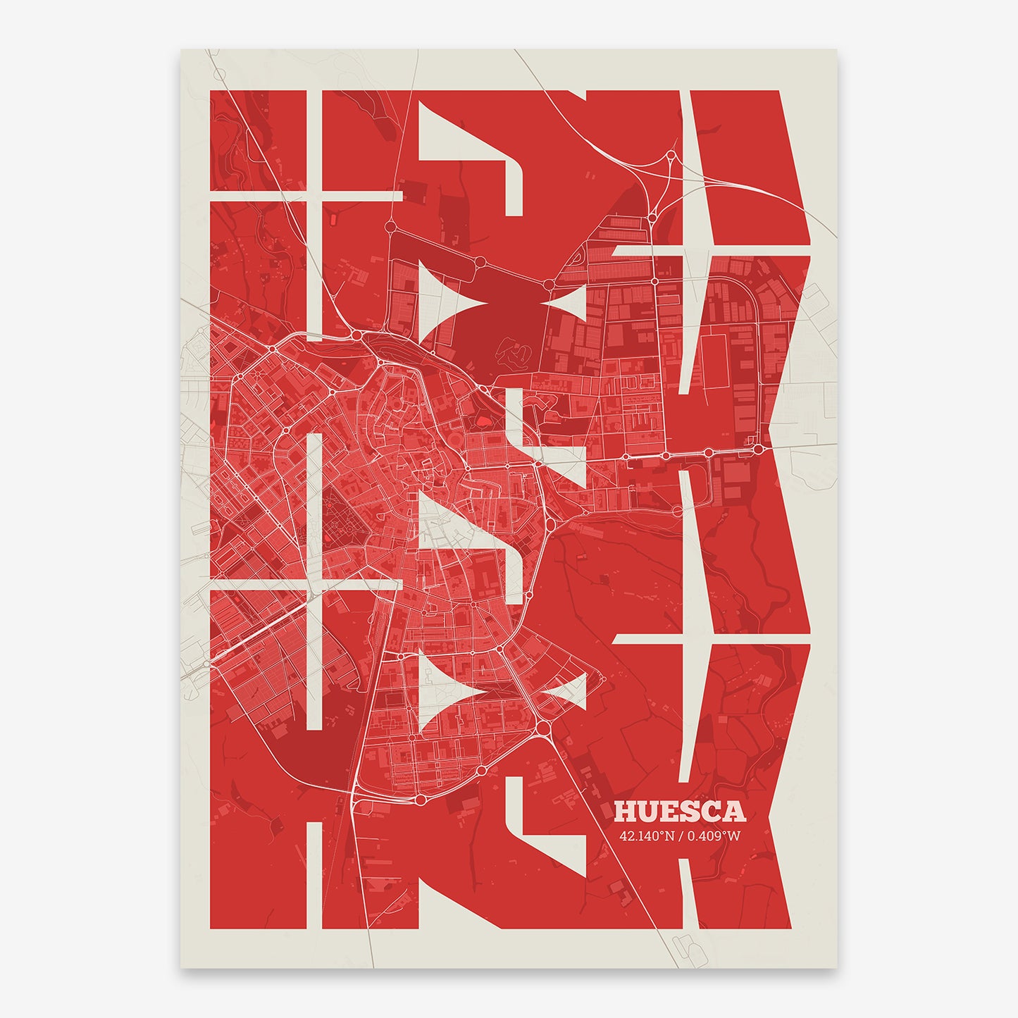 Huesca Map V03 Boho / Frame / Yes