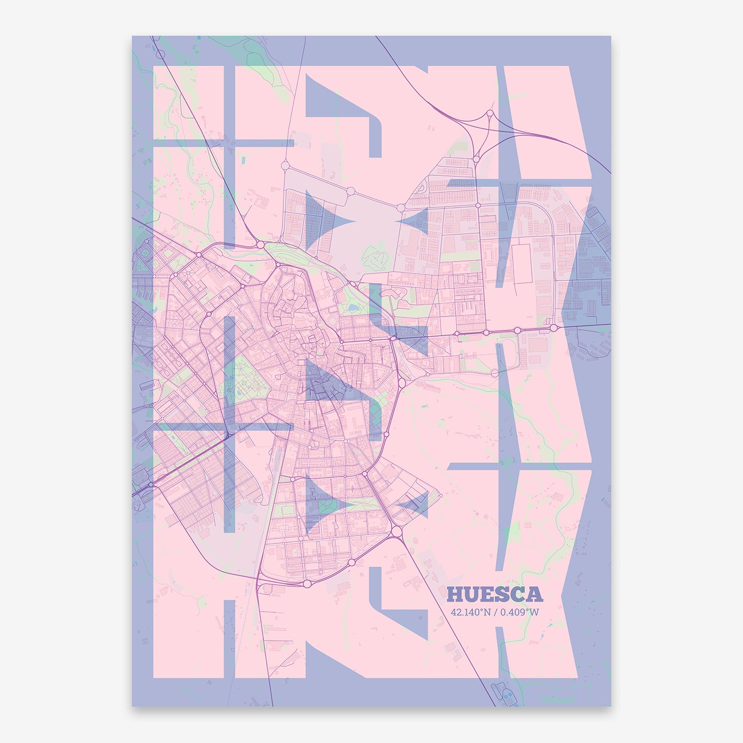 Huesca Map V03 Nursery / No Frame / No