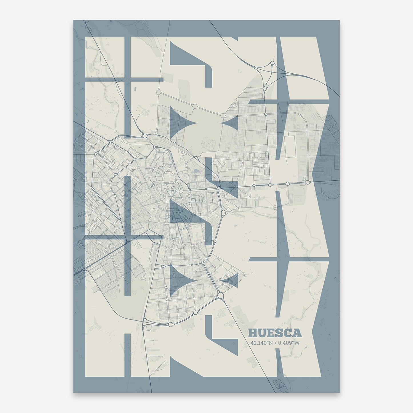 Huesca Map V03 Seaside / Frame / No