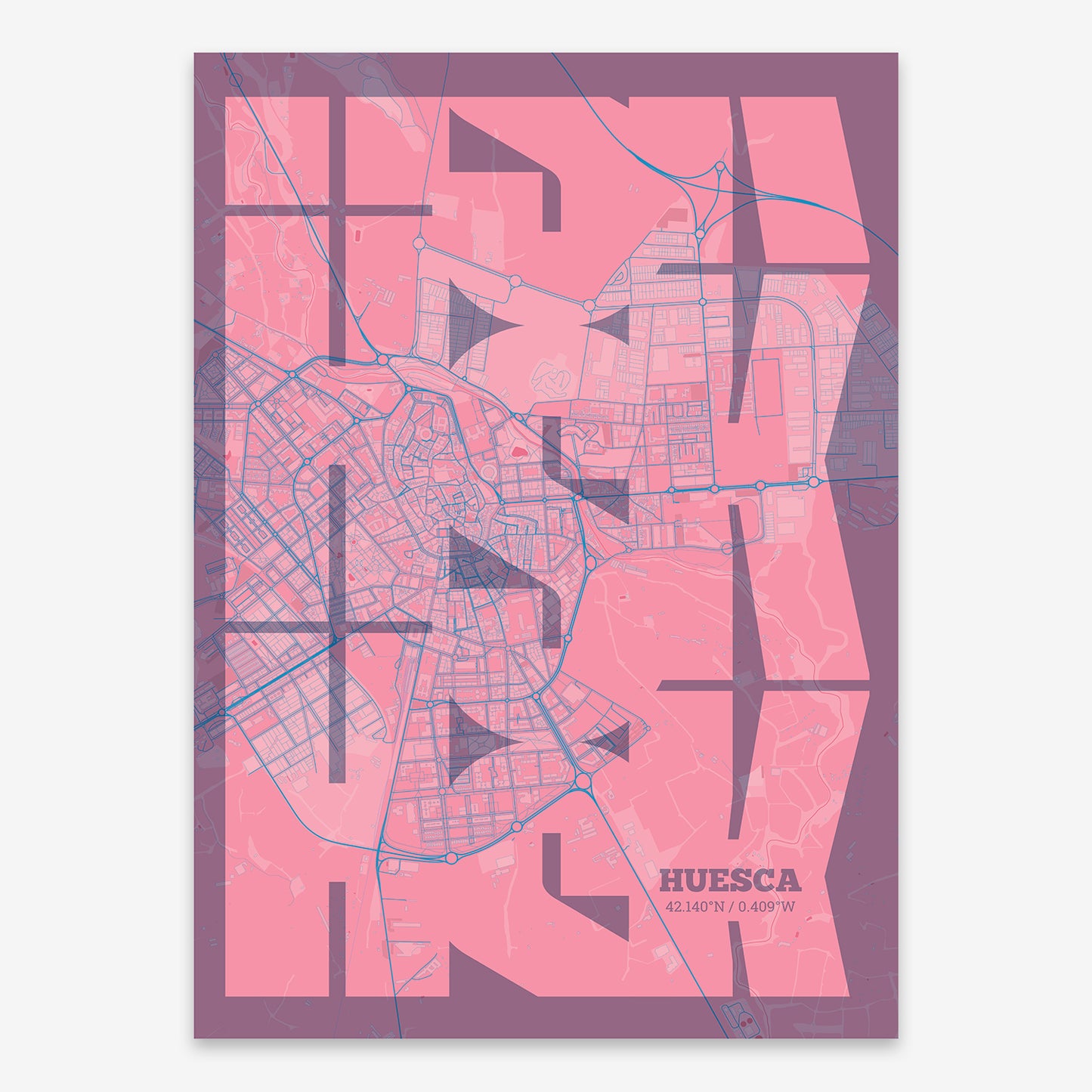 Huesca Map V03 Tuscan / Frame / No