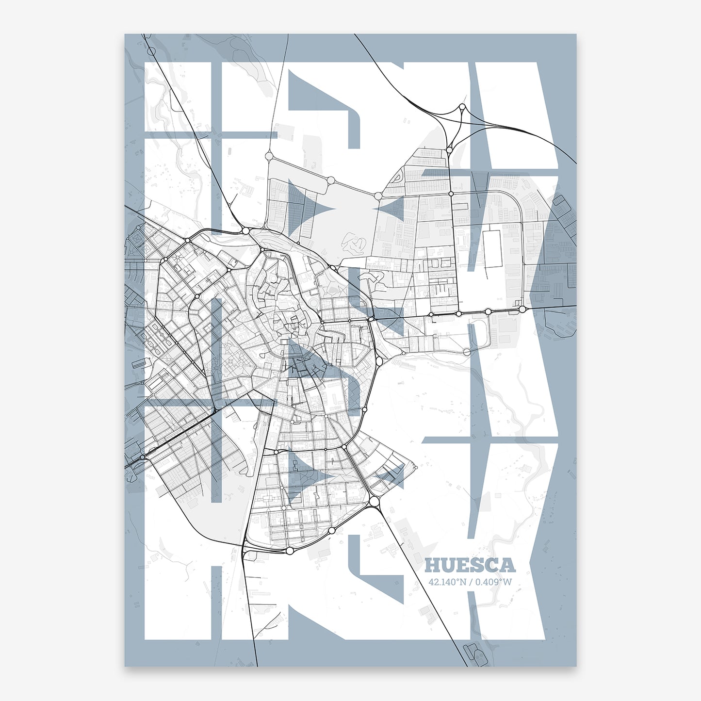 Huesca Map V03 Urban / No Frame / No