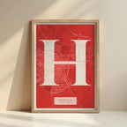 Lámina elegante de Huesca – Póster minimalista y sofisticado