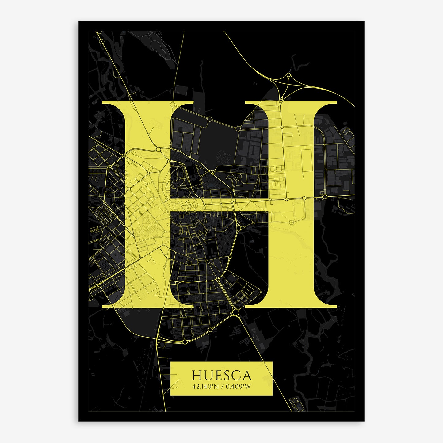 Huesca Map V06 Night / No Frame / No