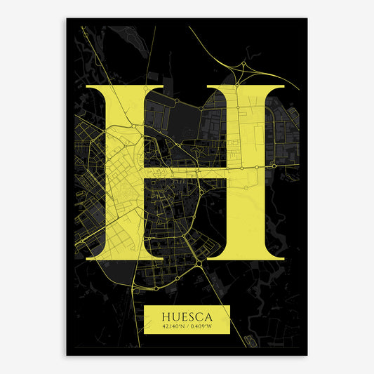 Huesca Map V06 Night / Frame / Yes