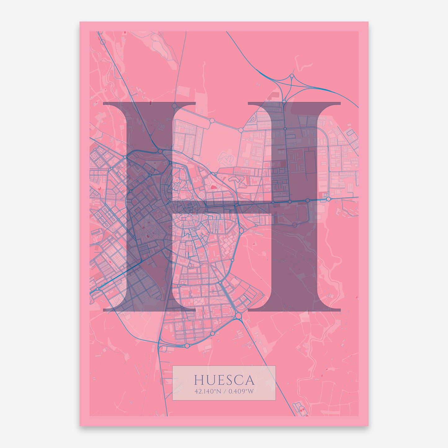 Huesca Map V06 Tuscan / Frame / No