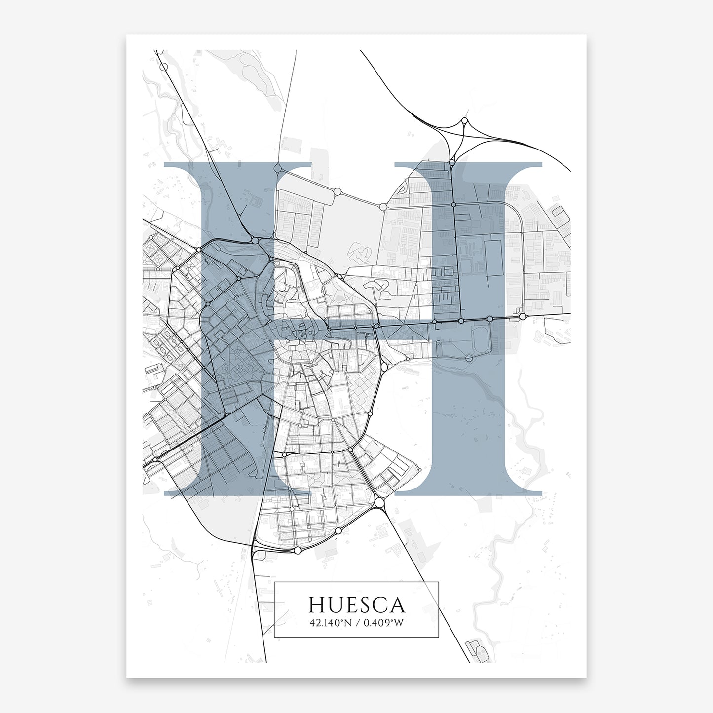 Huesca Map V06 Urban / Frame / No