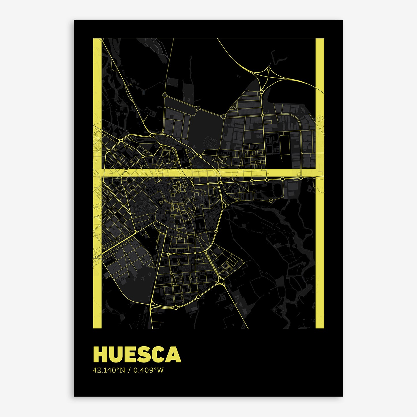 Huesca Map V07 Night / No Frame / No