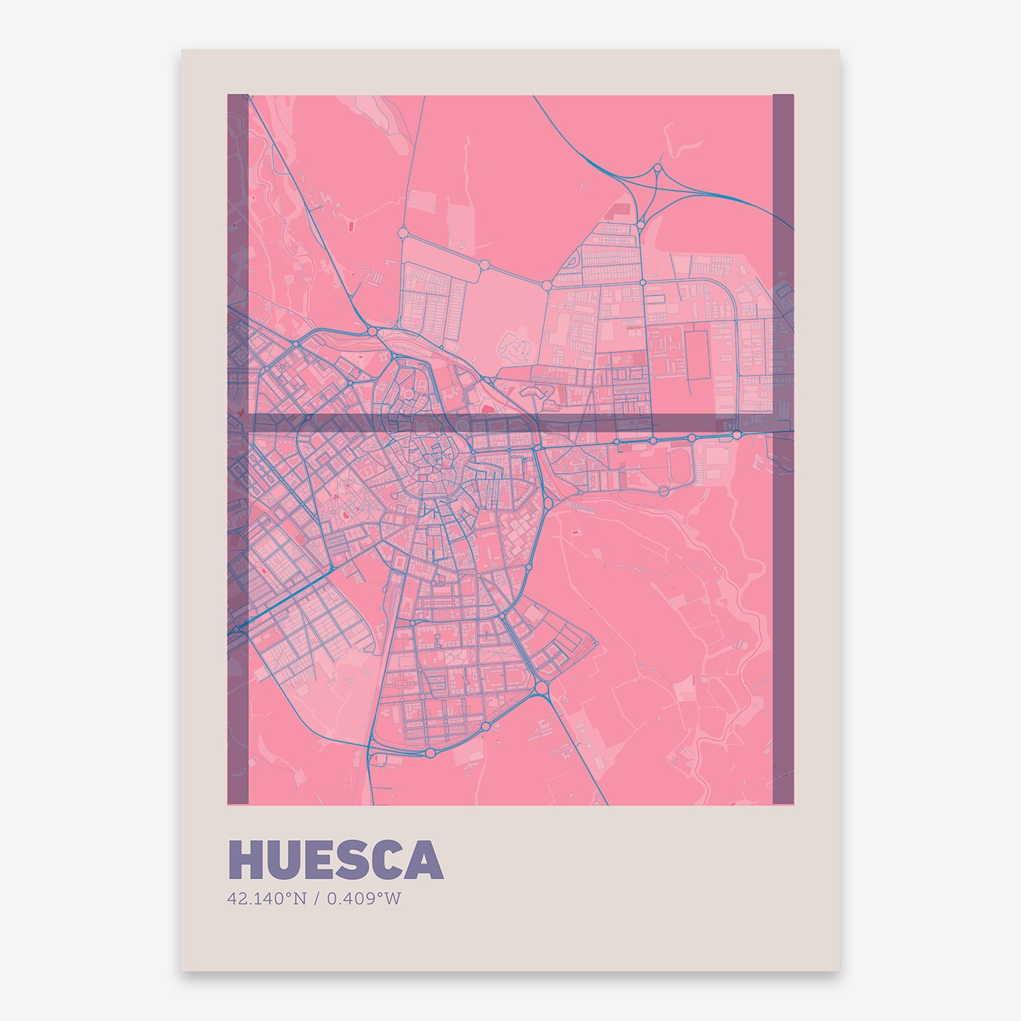 Huesca Map V07 Tuscan / No Frame / No