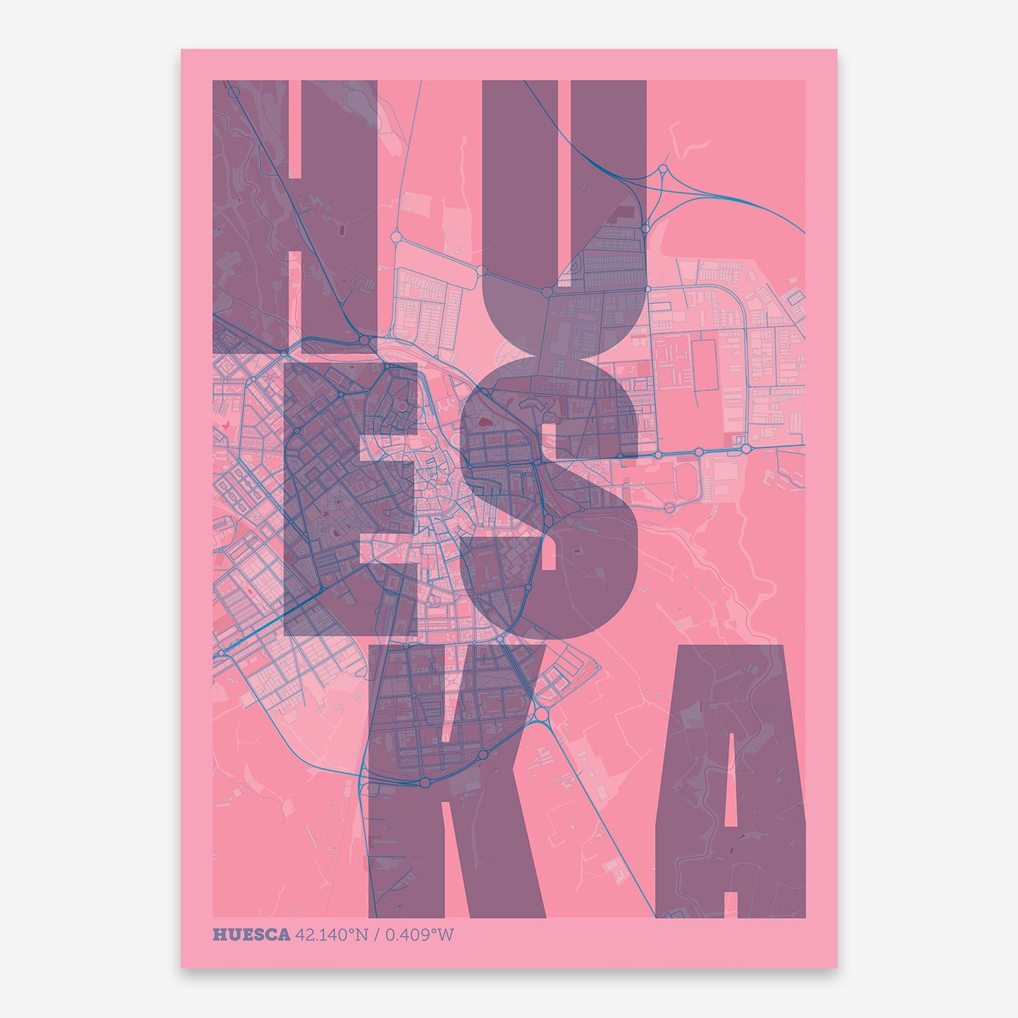 Huesca Map V08 Tuscan / Frame / Yes