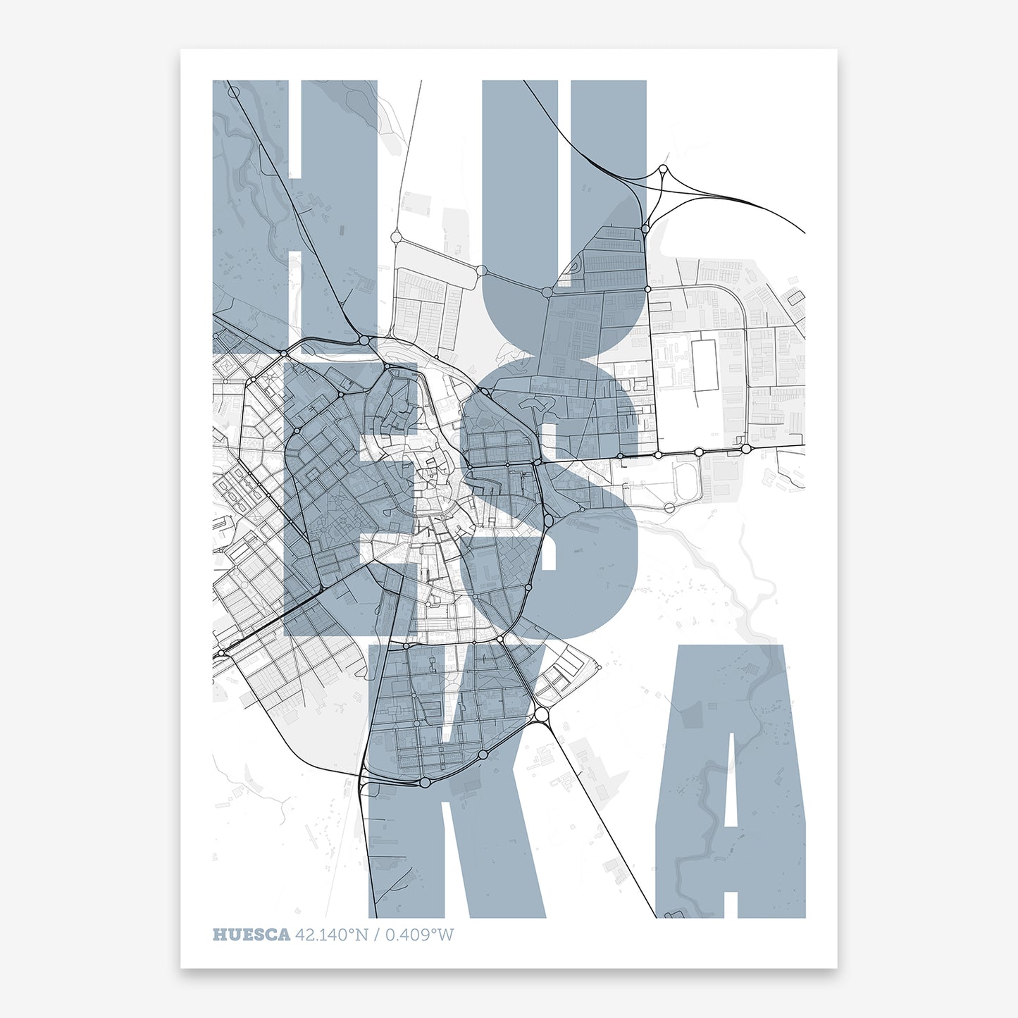 Huesca Map V08 Urban / No Frame / No