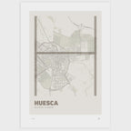 Lámina tipográfica de Huesca – diseño Ultrafina, sin marco sobre papel