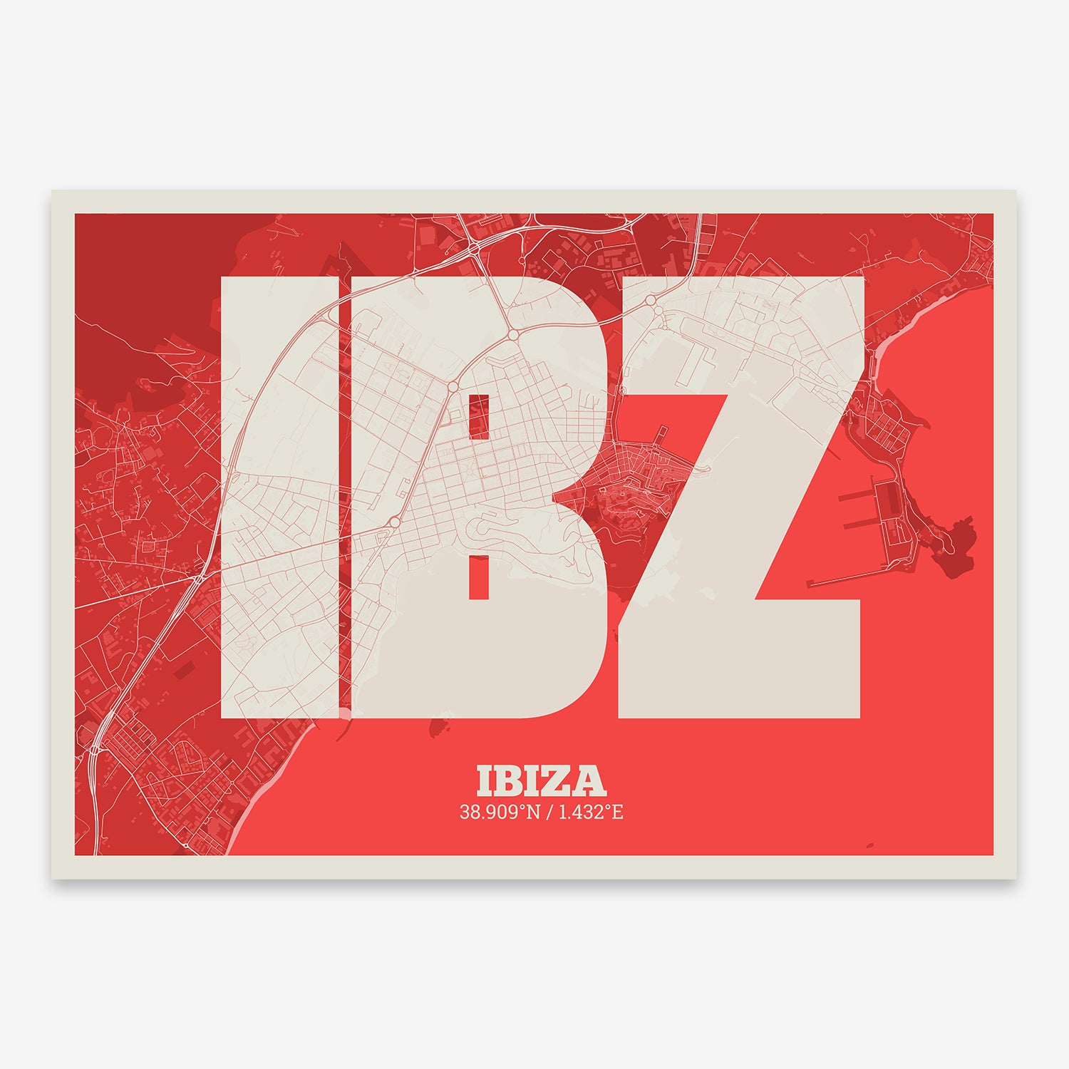 Ibiza map V02 Boho / No Frame / No