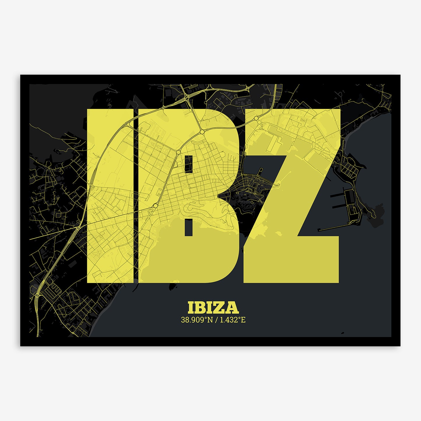 Ibiza map V02 Night / No Frame / No