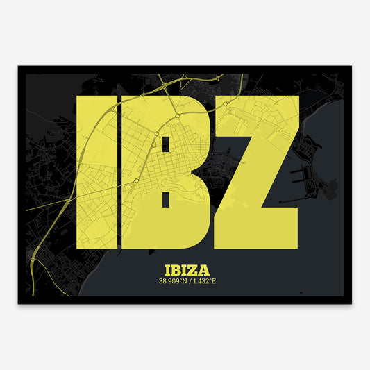 Ibiza map V02 Night / Frame / Yes