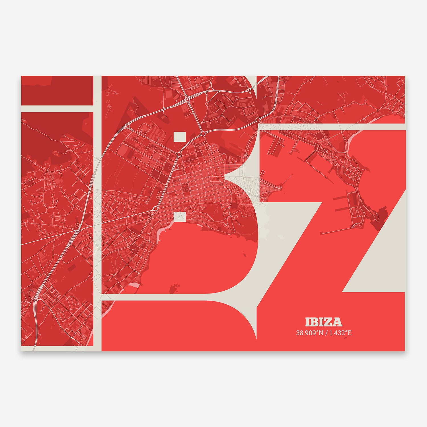 Ibiza map V03 Boho / No Frame / No