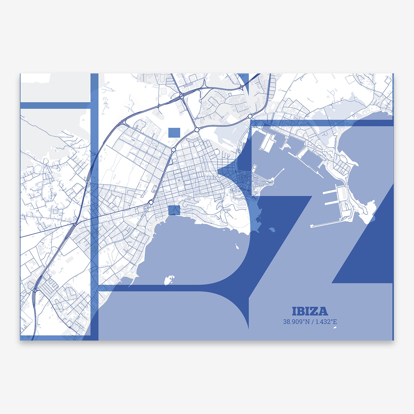 Ibiza map V03 Med / Frame / No