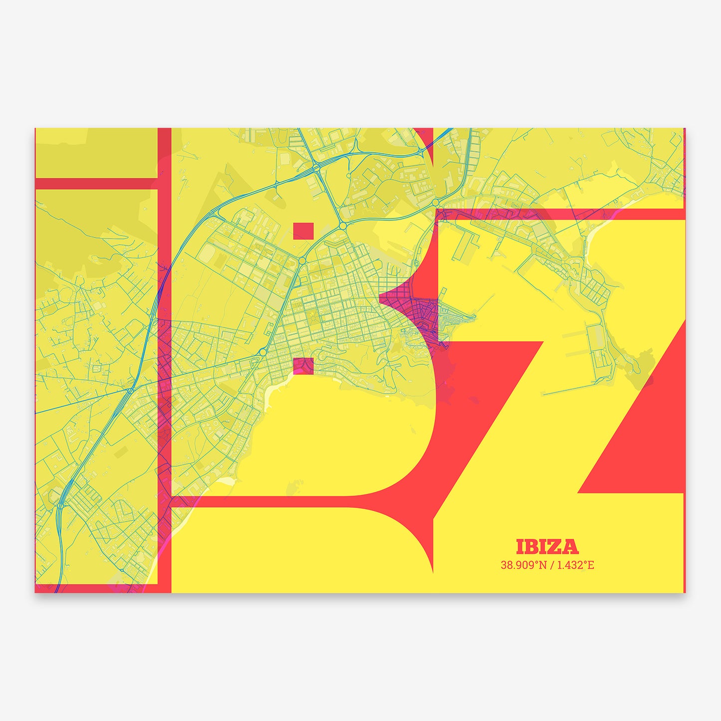 Ibiza map V03 Miami / No Frame / No