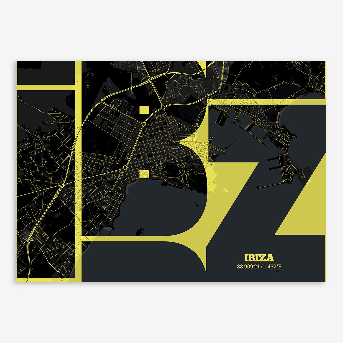 Ibiza map V03 Night / No Frame / No