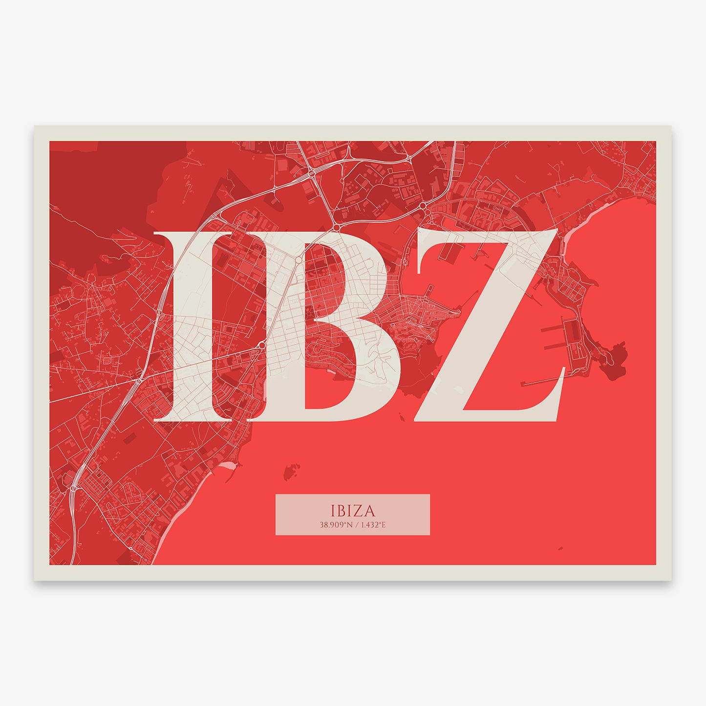 Ibiza map V06 Boho / No Frame / No