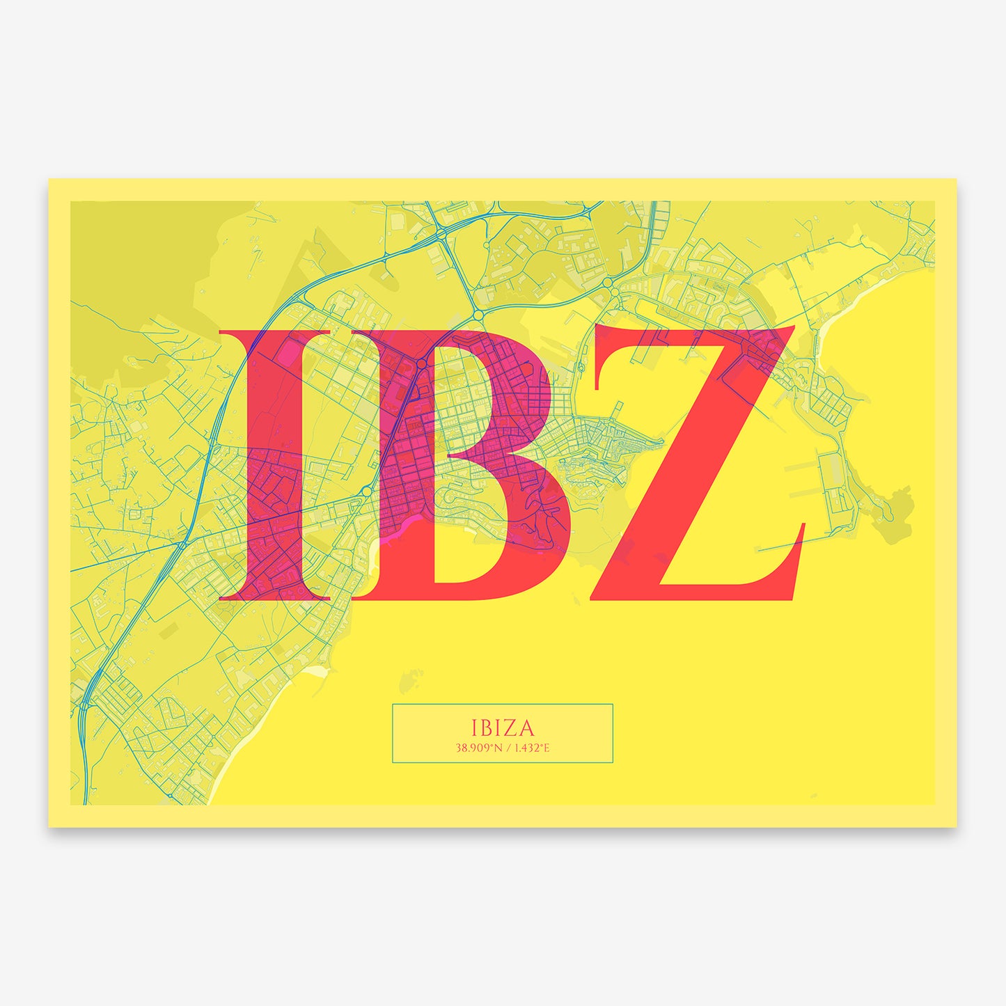 Ibiza map V06 Miami / No Frame / No