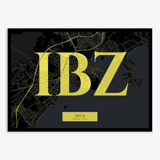 Ibiza map V06 Night / Frame / Yes