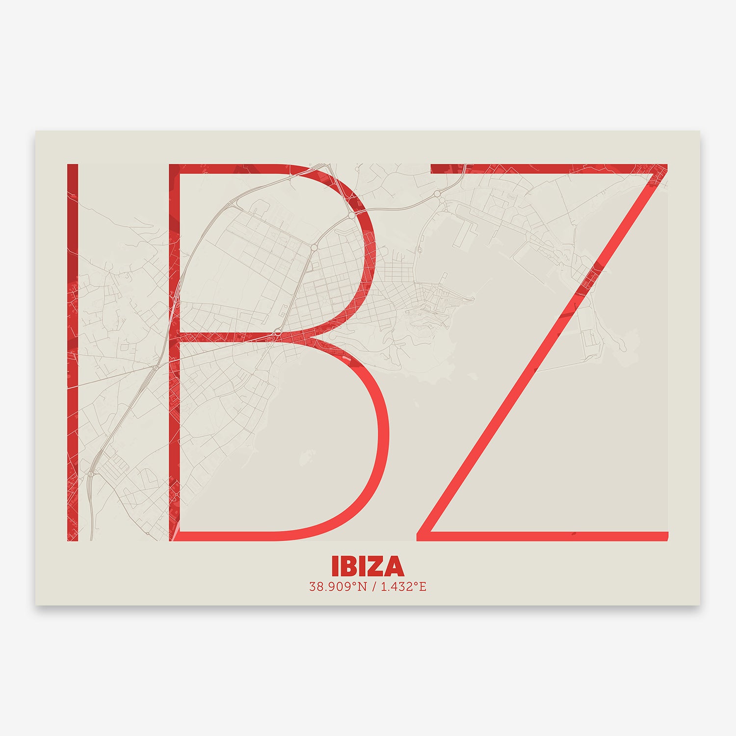 Ibiza map V07 Boho / No Frame / No