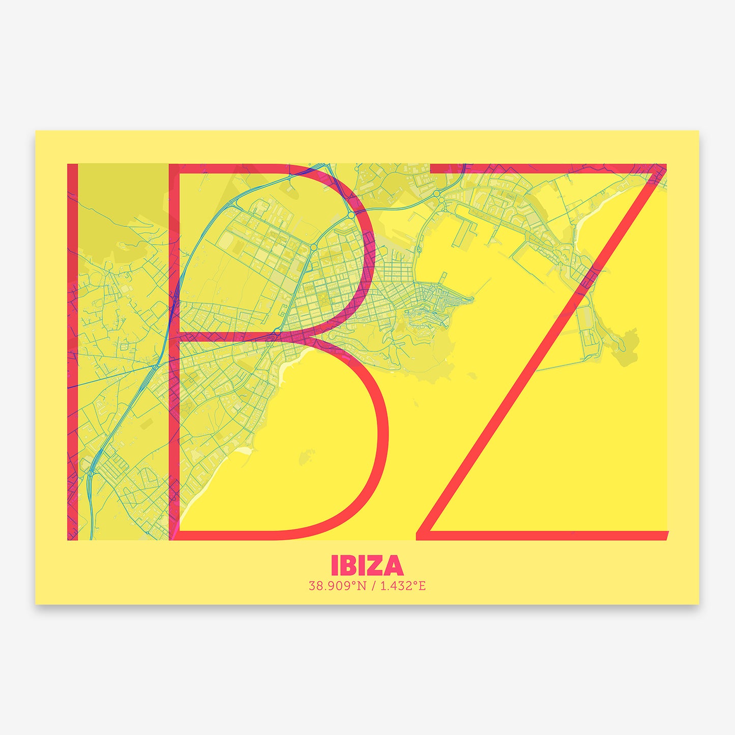 Ibiza map V07 Miami / No Frame / No