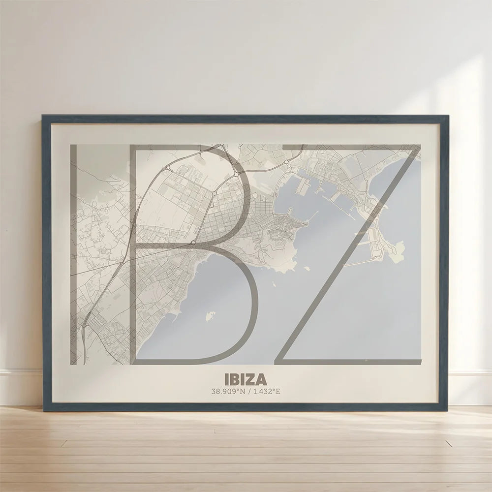 Póster decorativo de Ibiza – Arte tipográfico ultrafino
