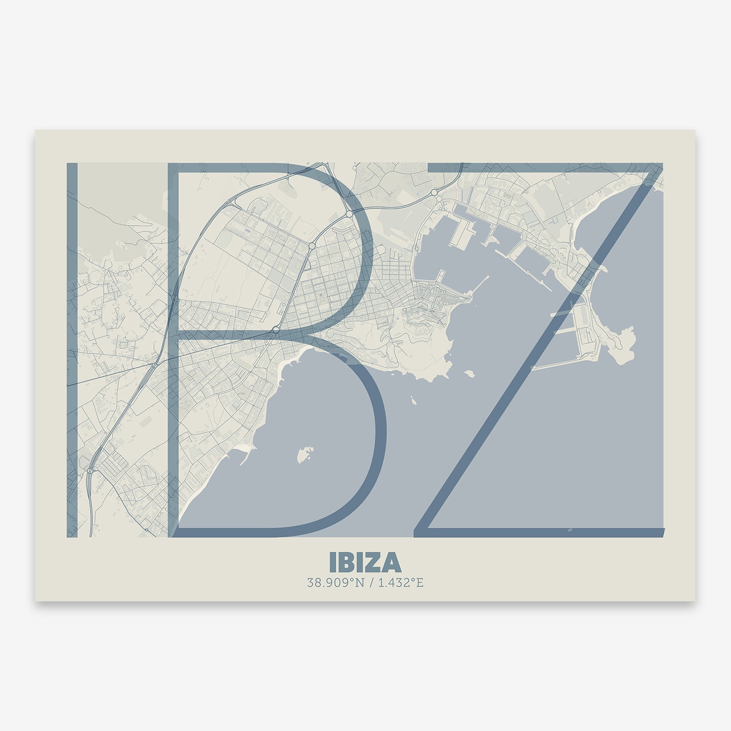 Ibiza map V07 Seaside / No Frame / No