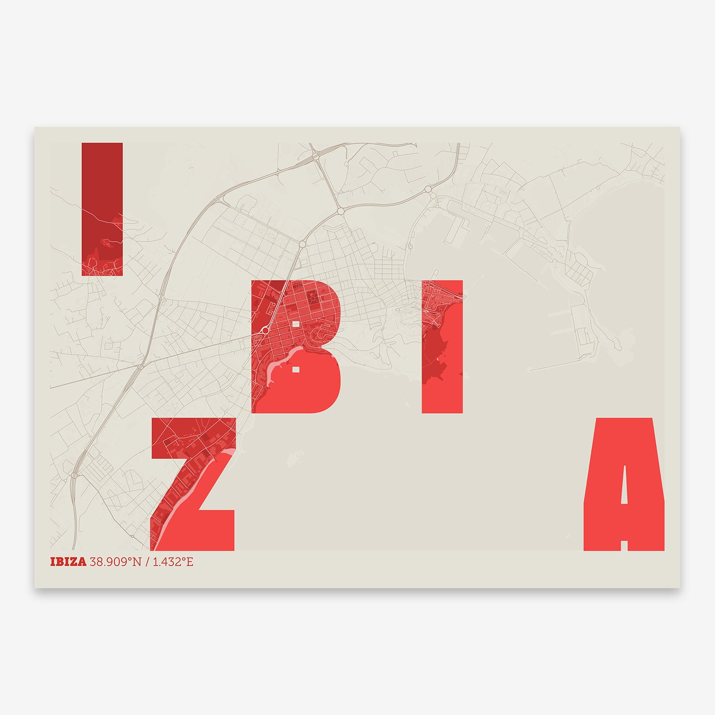 Ibiza map V08 Boho / No Frame / No