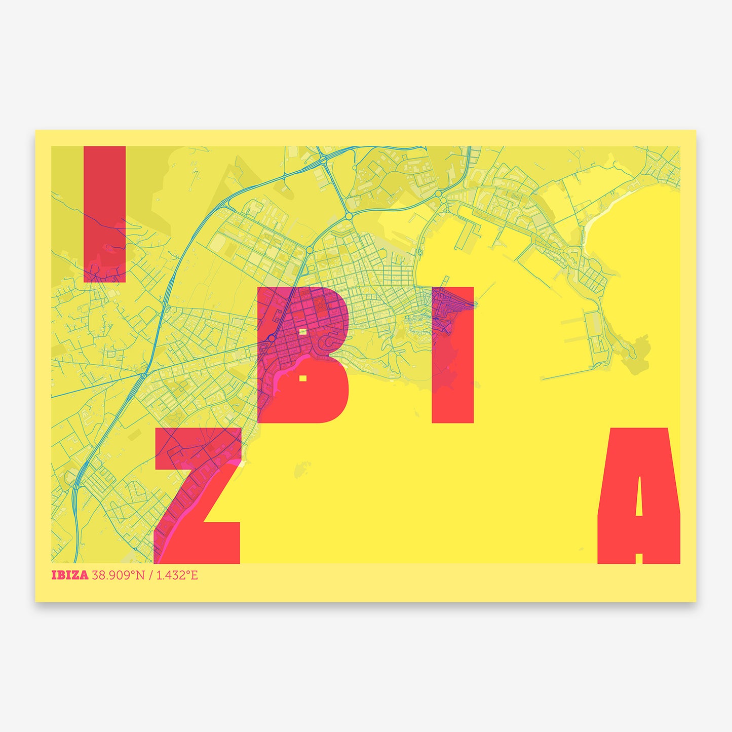 Ibiza map V08 Miami / No Frame / No