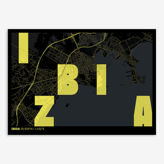 Ibiza map V08 Night / Frame / Yes