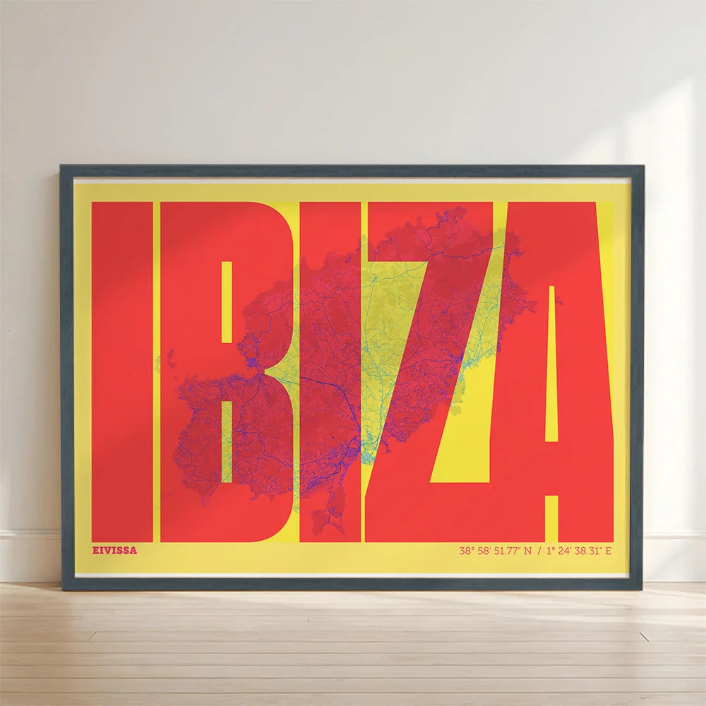 Recuerdo gráfico de Ibiza – Lámina tipográfica contemporánea