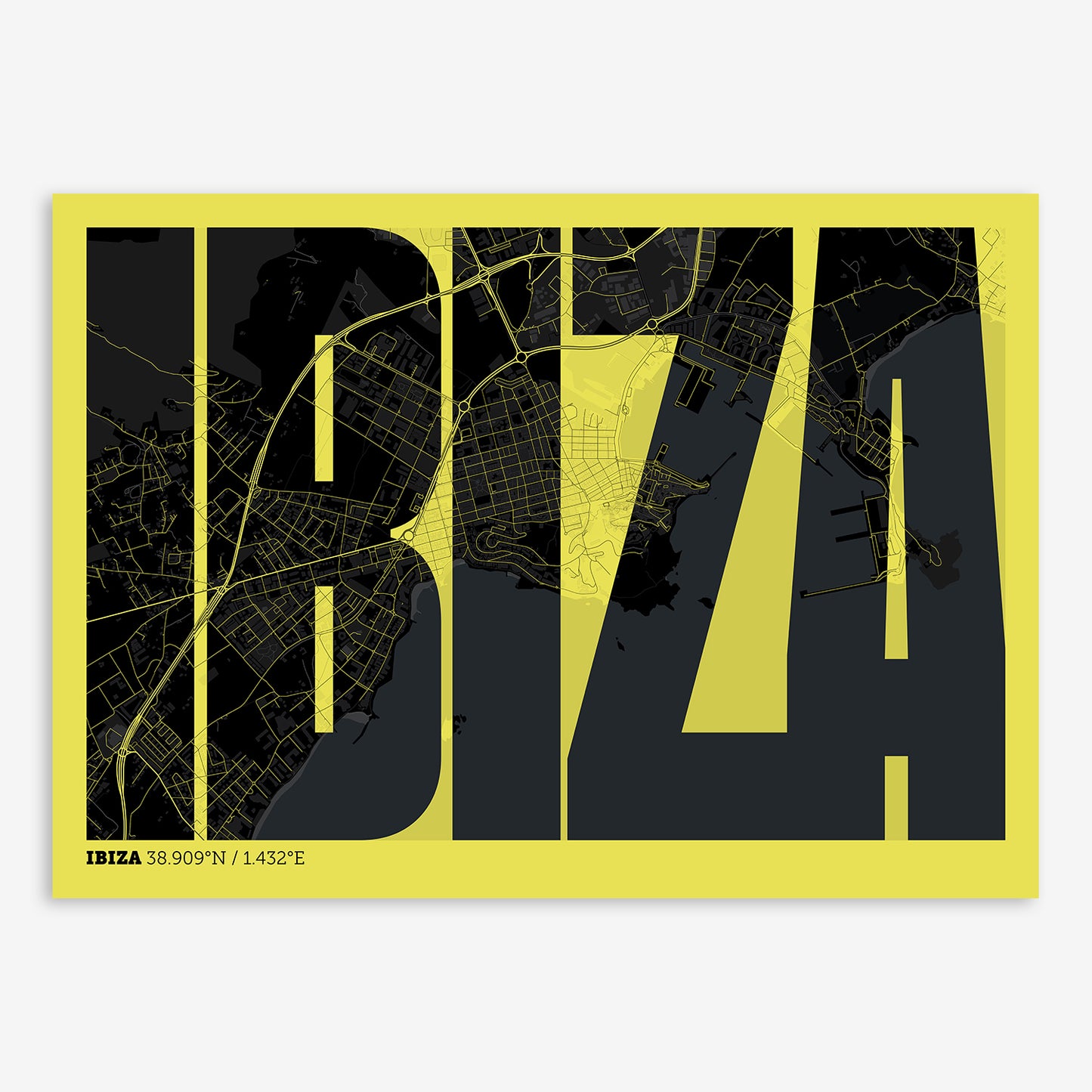 Ibiza map V09 Night / No Frame / No