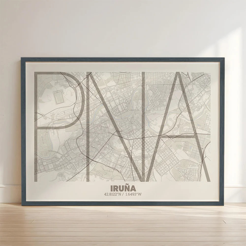 Decorative poster of Pamplona – Ultra-fine typographic art