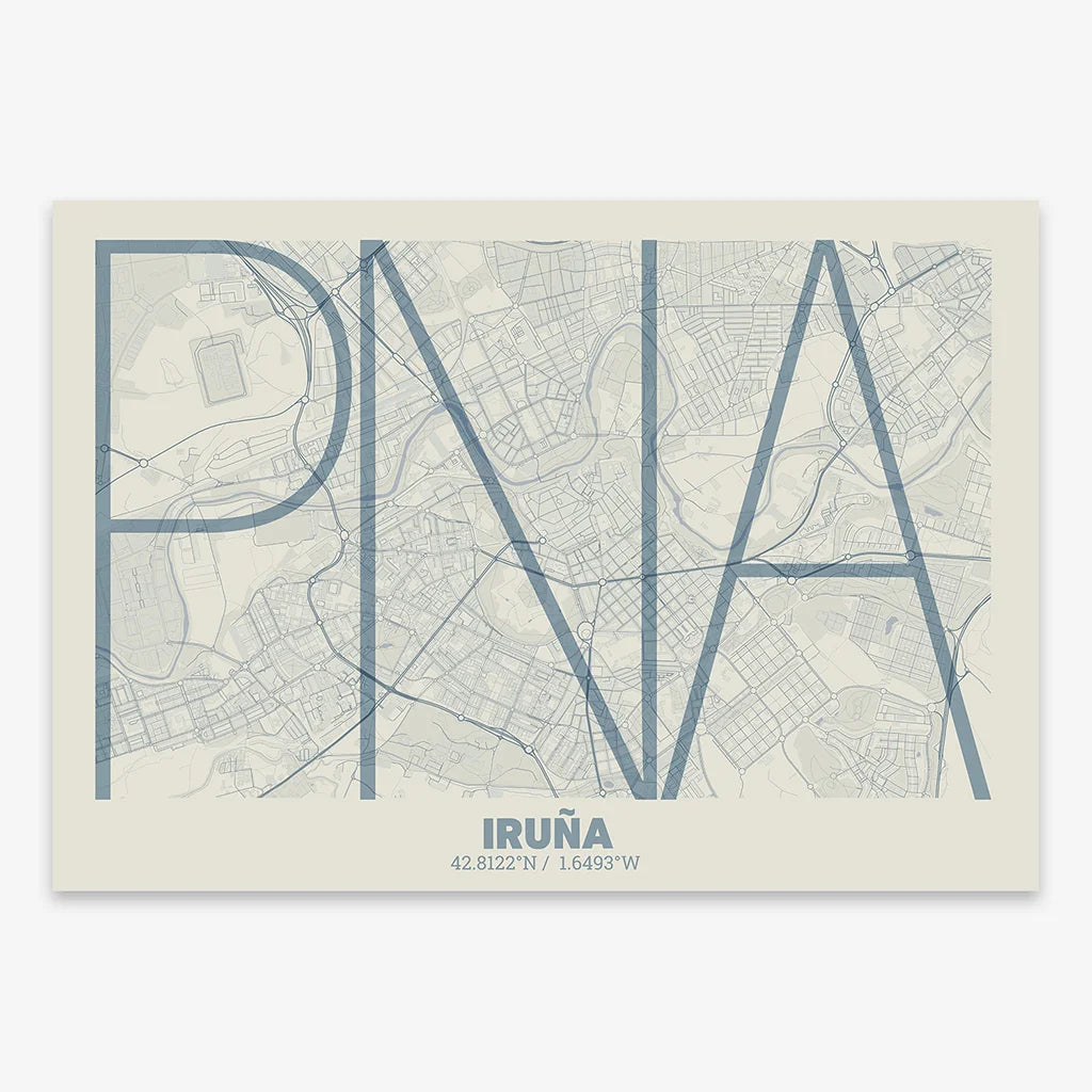 Decorative poster of Pamplona – Ultra-fine typographic art