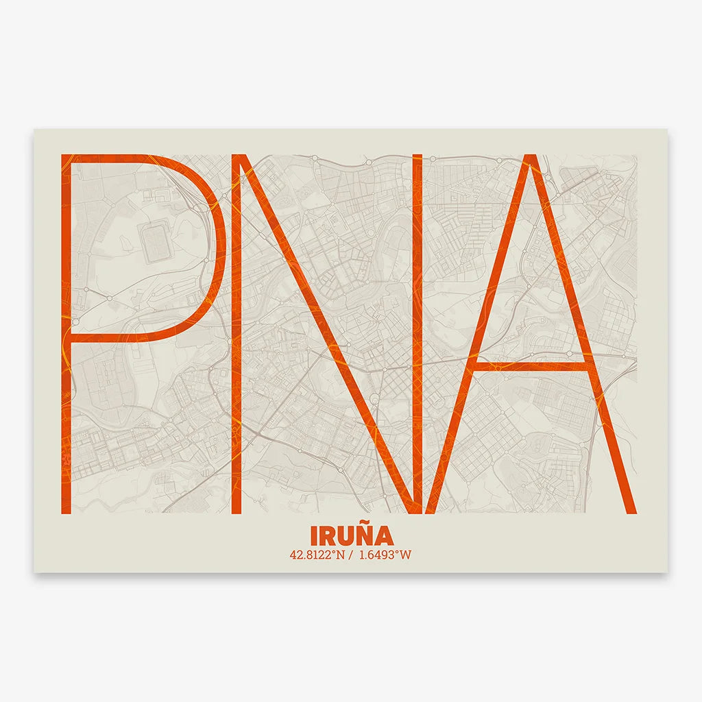 Decorative poster of Pamplona – Ultra-fine typographic art