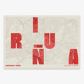 Creative print of Pamplona – Graphic design and typography on a map