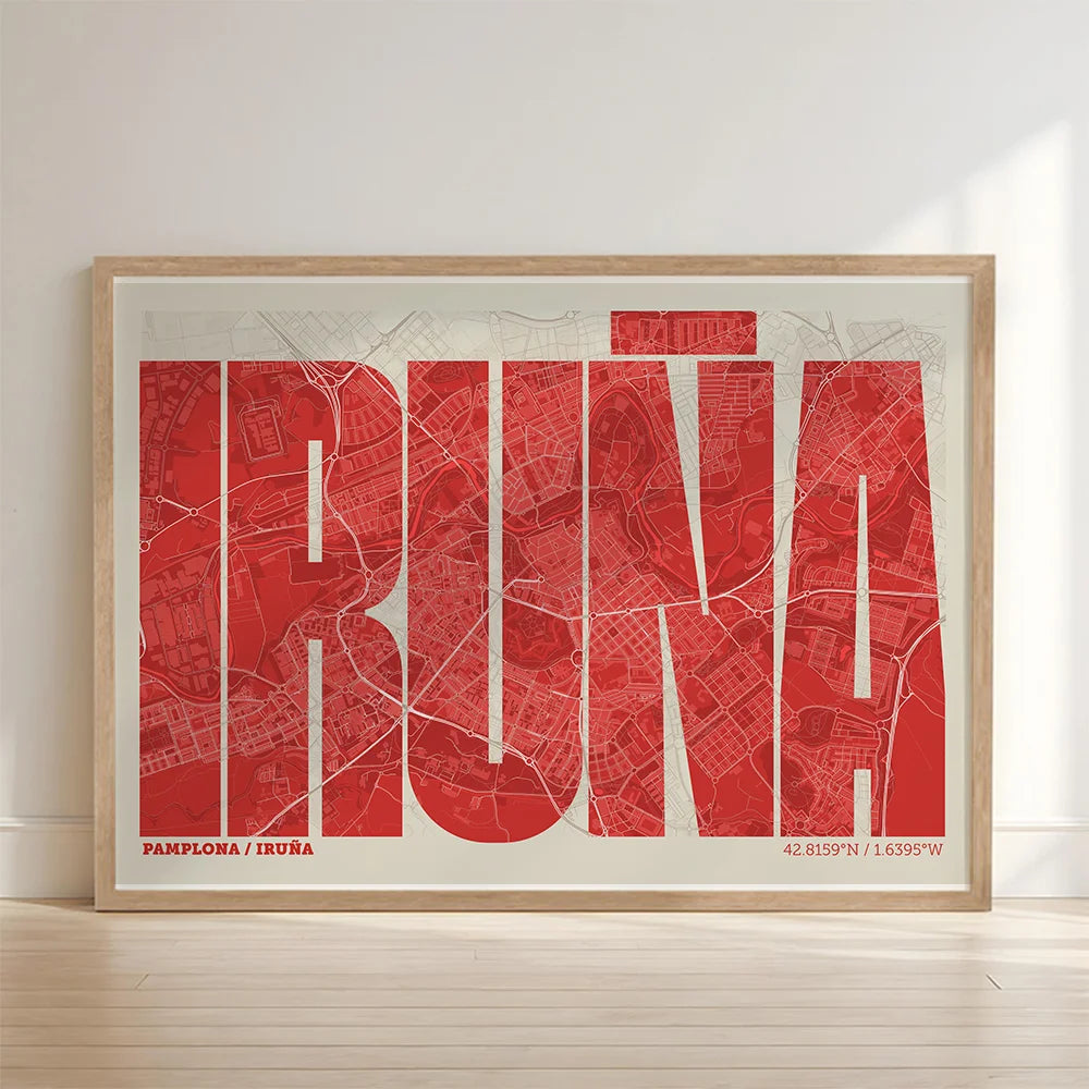Graphic souvenir of Iruña – Contemporary typographic print