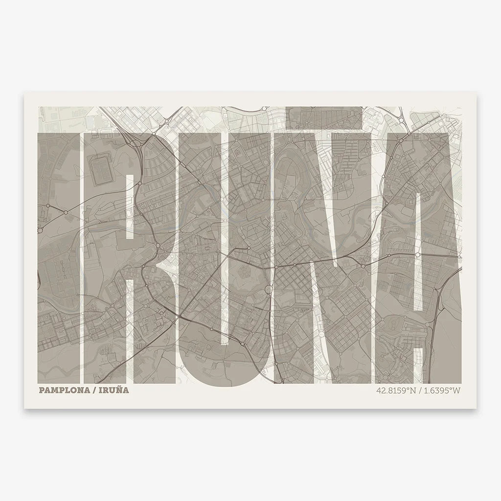 Graphic souvenir of Iruña – Contemporary typographic print