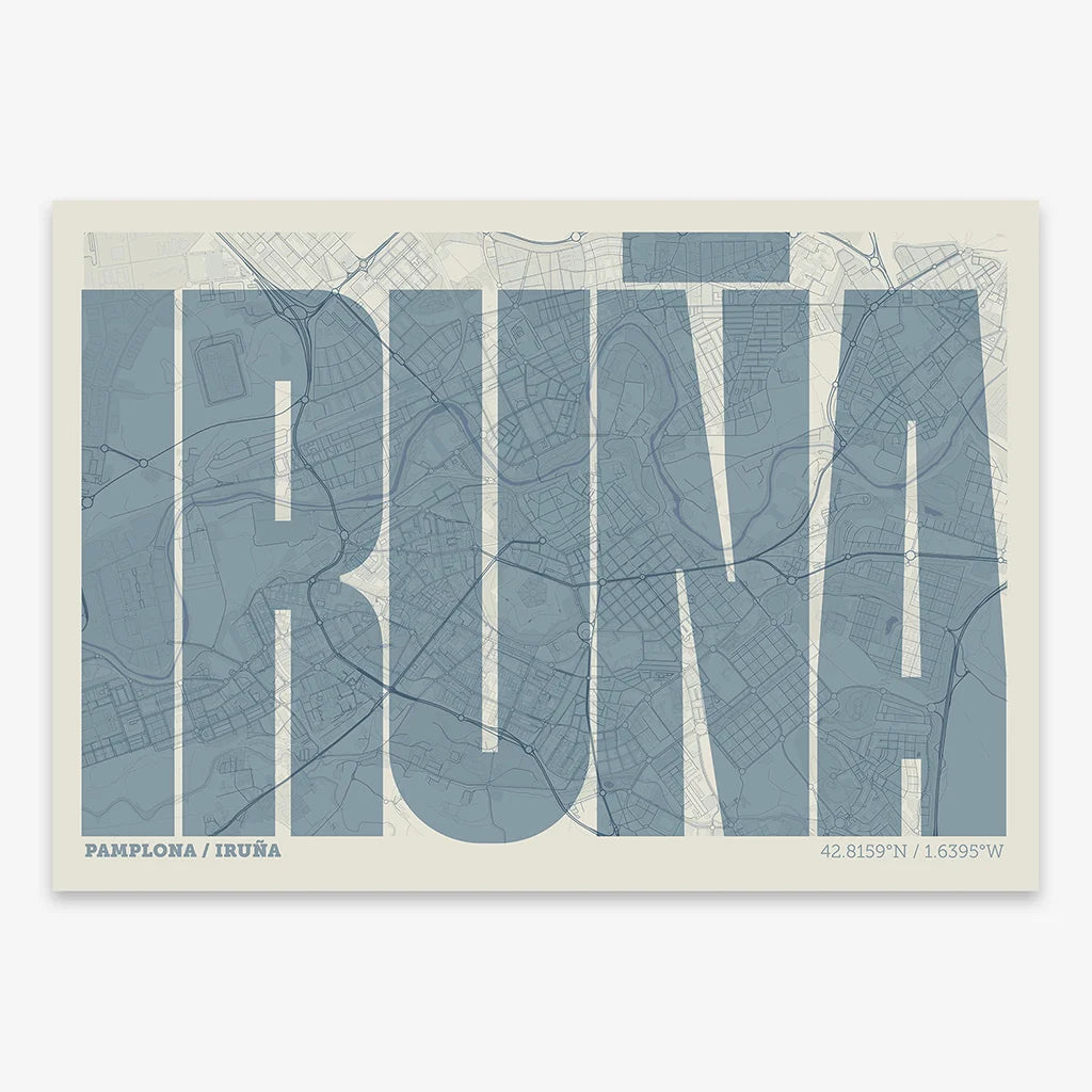 Graphic souvenir of Iruña – Contemporary typographic print