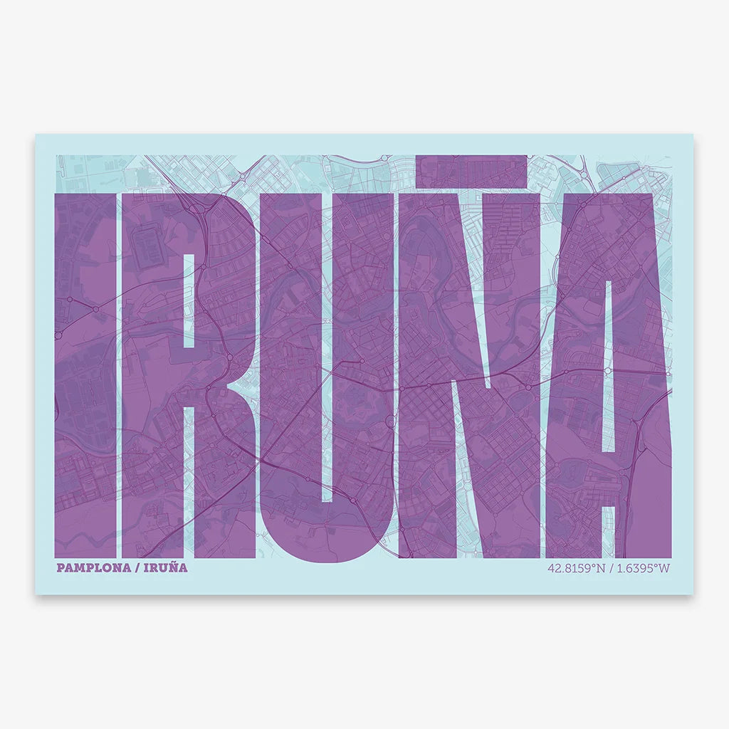 Graphic souvenir of Iruña – Contemporary typographic print