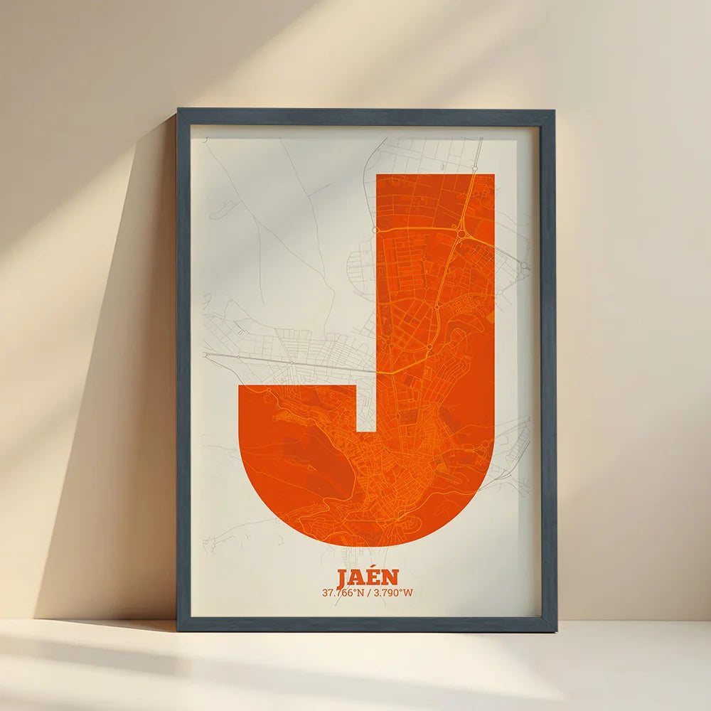 Decorative print of Jaén – Modern typographic art