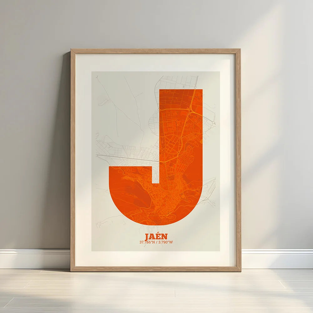 Decorative print of Jaén – Modern typographic art