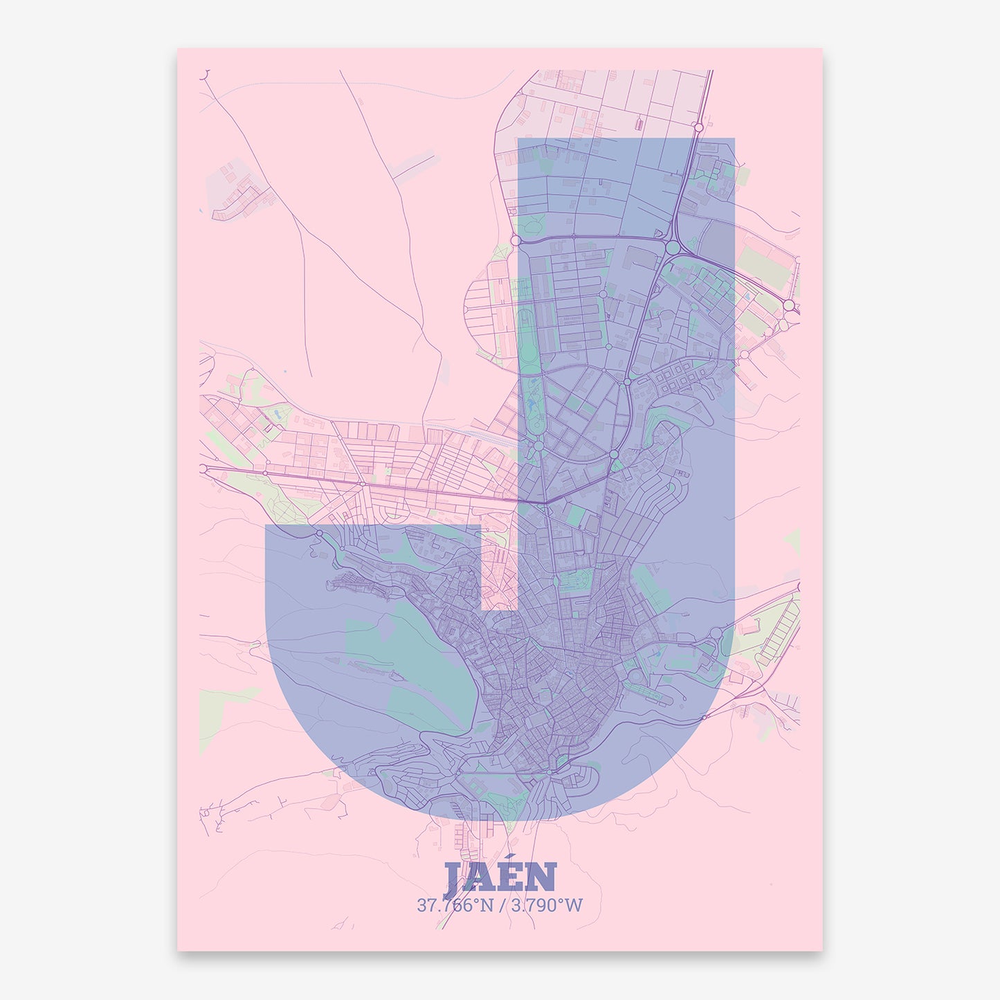 Jaen Map V02 Nursery / No Frame / No